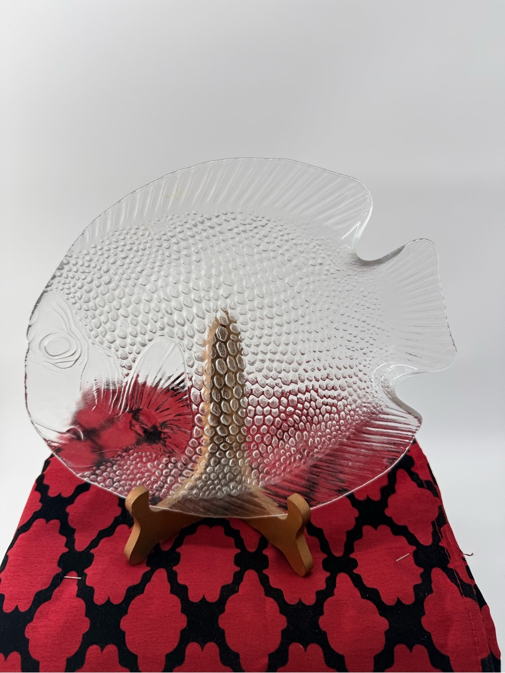Clear Glass Fish-Shaped Serving Platter - Clear
